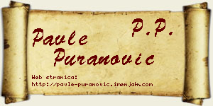 Pavle Puranović vizit kartica